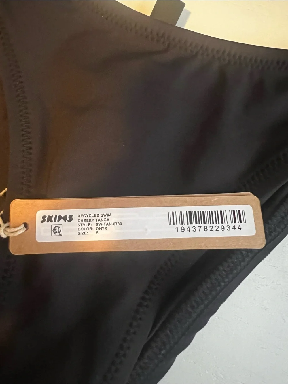 NWT SKIMS Onyx Black Cheeky Tanga Swim Bottom